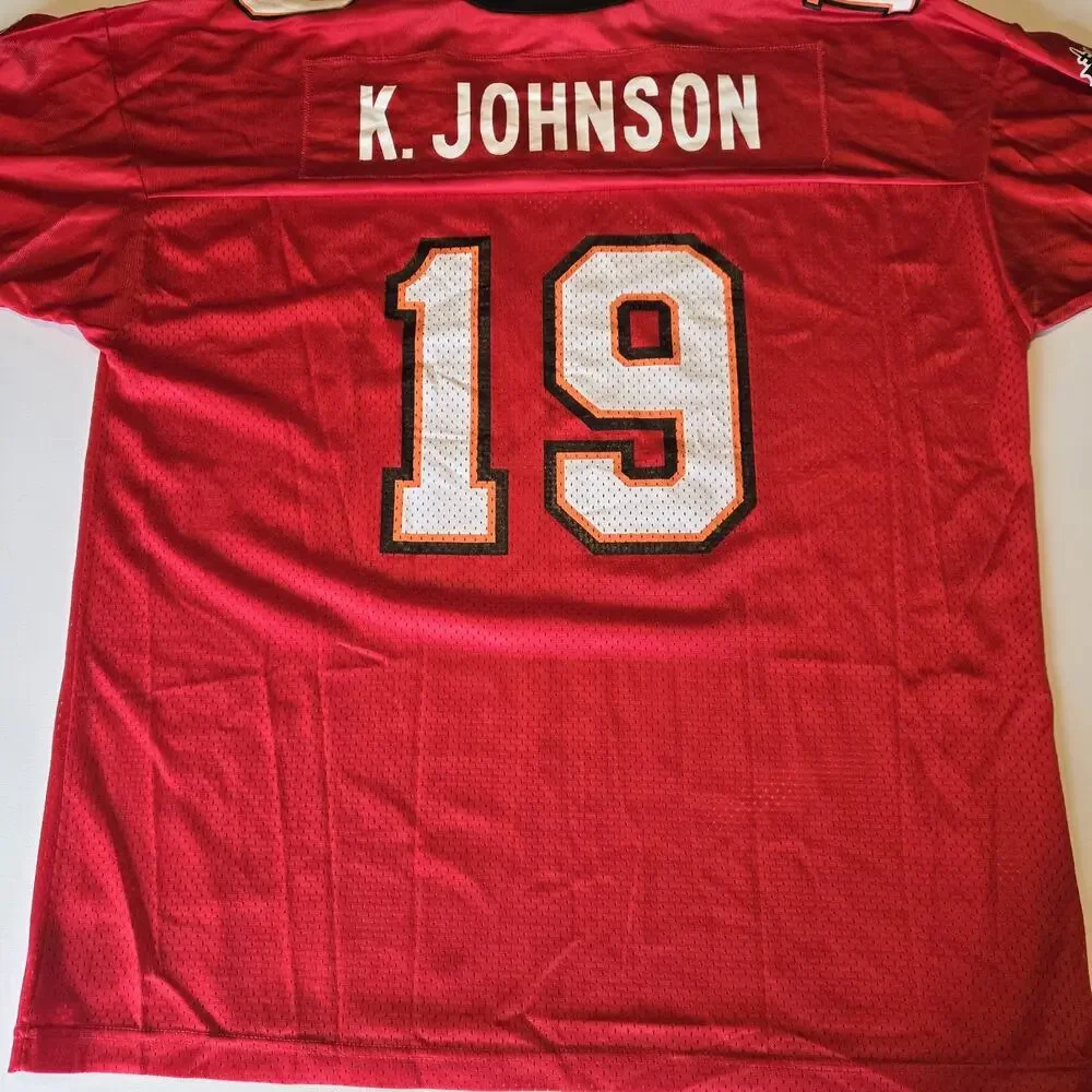 Vintage Champion Keyshawn Johnson Tampa Bay Buccaneers Jersey Red 44 L READ - Picture 5 of 7